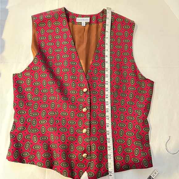 David Brooks Red ‎ Patterned Vest 12 - Picture 6 of 7
